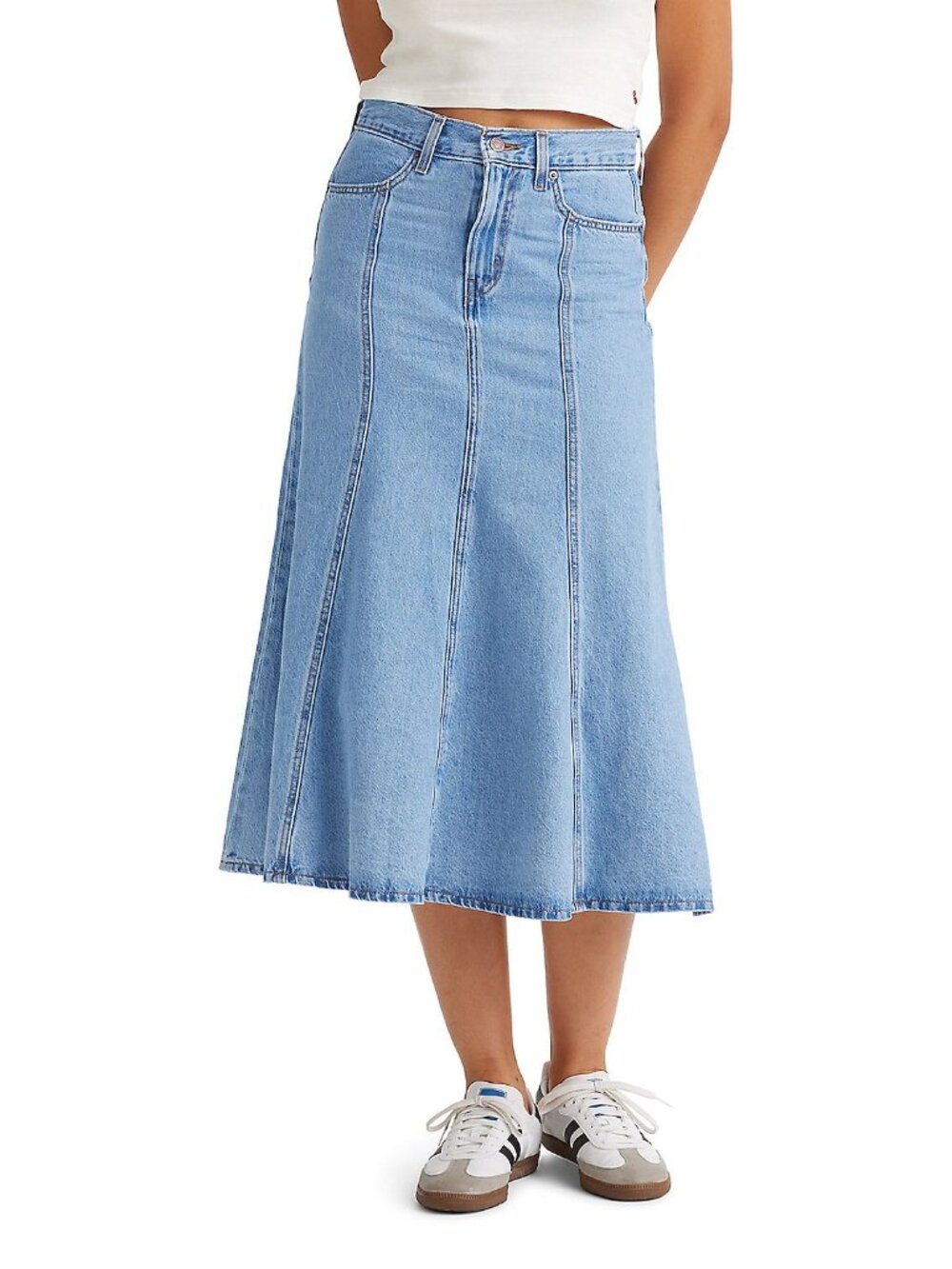 Levi’s Denim Fit And Flare Midi Skirt Size:31
